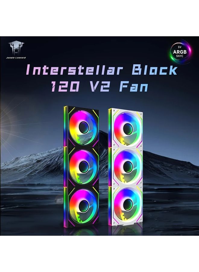 OUYUANSU 3 حزمة من مراوح تبريد الكمبيوتر 120 مم RGB PWM عالية السرعة منخفضة الضوضاء بتدفق هواء مزدوج - Image 1